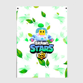 Постер с принтом Sprout Brawl Stars в Кировске, 100% бумага
 | бумага, плотность 150 мг. Матовая, но за счет высокого коэффициента гладкости имеет небольшой блеск и дает на свету блики, но в отличии от глянцевой бумаги не покрыта лаком | brawl | brawl stars | sprout | бравл | бравл старс | росток | спраут | спраут brawl stars | спроут