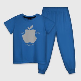 Детская пижама хлопок с принтом Яблоко в Кировске, 100% хлопок |  брюки и футболка прямого кроя, без карманов, на брюках мягкая резинка на поясе и по низу штанин
 | apple | eva | jobs | leaf | newton | джобс | ева | лист | ньютон | яблоко