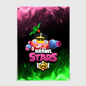 Постер с принтом СПРАУТ BRAWL STARS в Кировске, 100% бумага
 | бумага, плотность 150 мг. Матовая, но за счет высокого коэффициента гладкости имеет небольшой блеск и дает на свету блики, но в отличии от глянцевой бумаги не покрыта лаком | brawl | brawl stars | brawl stars sprout | clash | sprout | tropical sprout | бравл старс | игра | мобильные игры | спраут | тропический спрут