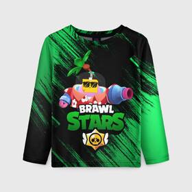 Детский лонгслив 3D с принтом SPROUT BRAWL STARS в Кировске, 100% полиэстер | длинные рукава, круглый вырез горловины, полуприлегающий силуэт
 | Тематика изображения на принте: brawl | brawl stars | brawl stars sprout | clash | sprout | tropical sprout | бравл старс | игра | мобильные игры | спраут | тропический спрут