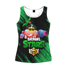 Женская майка 3D с принтом SPROUT BRAWL STARS в Кировске, 100% полиэстер | круглая горловина, прямой силуэт, длина до линии бедра | brawl | brawl stars | brawl stars sprout | clash | sprout | tropical sprout | бравл старс | игра | мобильные игры | спраут | тропический спрут