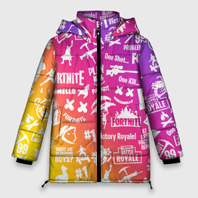 Женская зимняя куртка 3D с принтом FORTNITE PARTY EVENT в Кировске, верх — 100% полиэстер; подкладка — 100% полиэстер; утеплитель — 100% полиэстер | длина ниже бедра, силуэт Оверсайз. Есть воротник-стойка, отстегивающийся капюшон и ветрозащитная планка. 

Боковые карманы с листочкой на кнопках и внутренний карман на молнии | deadmau5 | fortnite | fortnite 2 | fortnite x маршмелло | ikonik | marshmello | ninja | ninja streamer | raven | travis scott | ворон | иконик | ниндзя | пили | рейвен | трэвис скотт | фортнайт