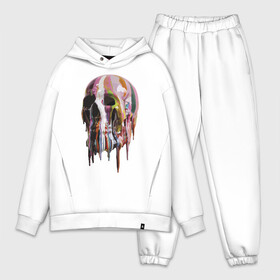 Мужской костюм хлопок OVERSIZE с принтом Color в Кировске,  |  | color | jaw | orbits | paint | skull | глазницы | пасть | цвет | череп