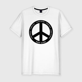 Мужская футболка хлопок Slim с принтом Pacific в Кировске, 92% хлопок, 8% лайкра | приталенный силуэт, круглый вырез ворота, длина до линии бедра, короткий рукав | hippie | love | pacific | peace | любовь | мир | пацифик | хиппи
