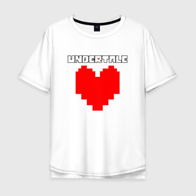 Мужская футболка хлопок Oversize с принтом UNDERTALE HEART в Кировске, 100% хлопок | свободный крой, круглый ворот, “спинка” длиннее передней части | asriel dreemurr | chara | frisk | gaster blaster | sans | undertale | азриэль дримурр | андертейл | гастер | меттатон | санс | фриск | чара