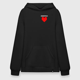 Худи SuperOversize хлопок с принтом UNDERTALE HEART в Кировске, 70% хлопок, 30% полиэстер, мягкий начес внутри | карман-кенгуру, эластичная резинка на манжетах и по нижней кромке, двухслойный капюшон
 | asriel dreemurr | chara | frisk | gaster blaster | sans | undertale | азриэль дримурр | андертейл | гастер | меттатон | санс | фриск | чара