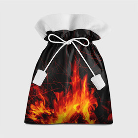 Подарочный 3D мешок с принтом Ночной костер в лесу в Кировске, 100% полиэстер | Размер: 29*39 см | дрова | искры | ночь | огонь