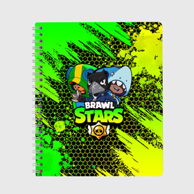 Тетрадь с принтом Brawl Stars TRIO в Кировске, 100% бумага | 48 листов, плотность листов — 60 г/м2, плотность картонной обложки — 250 г/м2. Листы скреплены сбоку удобной пружинной спиралью. Уголки страниц и обложки скругленные. Цвет линий — светло-серый
 | 8 bit | 8 бит | bibi | brawl | brawl stars | crow | leon | spike | sprout | stars | бравл | бравл старс | браво старс | игра | компьютерная | кров | леон | онлайн | старс