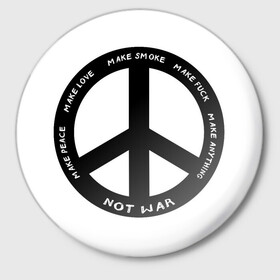 Значок с принтом Pacific в Кировске,  металл | круглая форма, металлическая застежка в виде булавки | hippie | love | pacific | peace | любовь | мир | надпись | пацифик | текст | фраза | хиппи