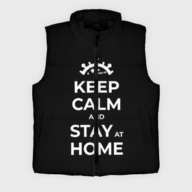 Мужской жилет утепленный 3D с принтом Keep calm and stay at home в Кировске,  |  | covid | covid 19 | keep calm | stay home | stayhome | коронавирус