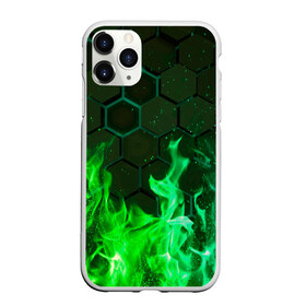 Чехол для iPhone 11 Pro матовый с принтом Fire в Кировске, Силикон |  | fire | psicodelic | абстрактный | абстракция | зелёный | зеленый огонь | калейдоскоп | огонь | пламя | пламя космос | психоделика | радужный | разводы красок | северное сияние | фракталы