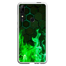 Чехол для Honor P Smart Z с принтом Fire в Кировске, Силикон | Область печати: задняя сторона чехла, без боковых панелей | Тематика изображения на принте: fire | psicodelic | абстрактный | абстракция | зелёный | зеленый огонь | калейдоскоп | огонь | пламя | пламя космос | психоделика | радужный | разводы красок | северное сияние | фракталы