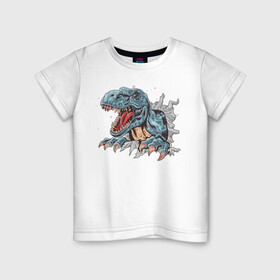 Детская футболка хлопок с принтом Годзилла в Кировске, 100% хлопок | круглый вырез горловины, полуприлегающий силуэт, длина до линии бедер | godzilla | годзила | годзилла | дракон | животные | зверь | рисунок | хищник