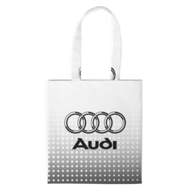 Шоппер 3D с принтом Audi в Кировске, 100% полиэстер | Плотность: 200 г/м2; Размер: 34×35 см; Высота лямок: 30 см | audi | audi лого | audi марка | audi эмблема | ауди | ауди значок | ауди лого | ауди чб значок | ауди эмблема | значок audi | лого автомобиля | логотип audi | логотип ауди | черно белый