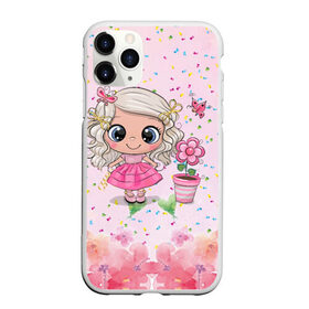 Чехол для iPhone 11 Pro Max матовый с принтом Маленькая принцесса в Кировске, Силикон |  | бабочка | девочка | девочке | маленькая | милая | сердечки | цветочки