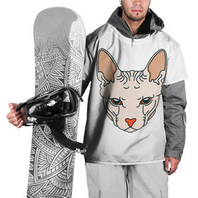 Накидка на куртку 3D с принтом Сфинкс в Кировске, 100% полиэстер |  | арт | животные | картинка | лысая кошка | лысый кот | мультяшный принт | нарисованная кошка | нарисованный кот | принт | рисунок | сфинкс