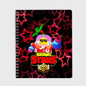 Тетрадь с принтом TROPICAL SPROUT BRAWL STARS в Кировске, 100% бумага | 48 листов, плотность листов — 60 г/м2, плотность картонной обложки — 250 г/м2. Листы скреплены сбоку удобной пружинной спиралью. Уголки страниц и обложки скругленные. Цвет линий — светло-серый
 | Тематика изображения на принте: brawl | brawlers | crow | gale | leon | max | rogue | sally | spike | sprout | stars | tropic | wolf | бравл | булл | волк | ворон | леон | макс | мортис | салли | спраут | старз | старс