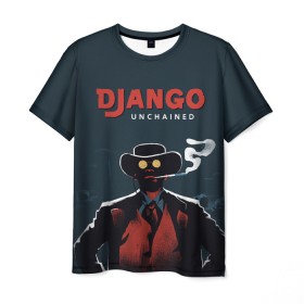 Мужская футболка 3D с принтом Django в Кировске, 100% полиэфир | прямой крой, круглый вырез горловины, длина до линии бедер | Тематика изображения на принте: django | tarantino | джанго | джанго освобожденный | тарантино