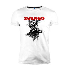 Мужская футболка премиум с принтом Django в Кировске, 92% хлопок, 8% лайкра | приталенный силуэт, круглый вырез ворота, длина до линии бедра, короткий рукав | django | tarantino | джанго | джанго освобожденный | тарантино