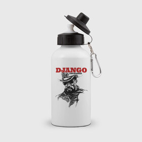 Бутылка спортивная с принтом Django в Кировске, металл | емкость — 500 мл, в комплекте две пластиковые крышки и карабин для крепления | django | tarantino | джанго | джанго освобожденный | тарантино