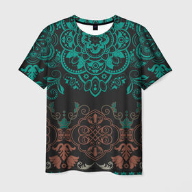 Мужская футболка 3D с принтом кружево в Кировске, 100% полиэфир | прямой крой, круглый вырез горловины, длина до линии бедер | big picture | картинки | кружево | прикольные | текстуры | тренды | узоры | цветы