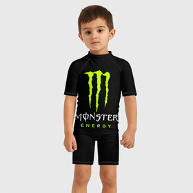 Детский купальный костюм 3D с принтом MONSTER ENERGY в Кировске, Полиэстер 85%, Спандекс 15% | застежка на молнии на спине | black monster | bmx | claw | cybersport | energy | monster | monster energy | moto | motocross | race | sport | киберспорт | когти | монстер энерджи | монстр | мото | мотокросс | ралли | скейтбординг | спорт | т | энергия