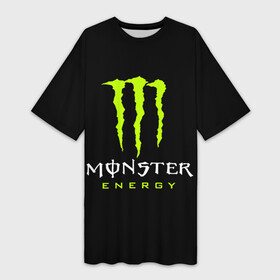 Платье-футболка 3D с принтом MONSTER ENERGY в Кировске,  |  | black monster | bmx | claw | cybersport | energy | monster | monster energy | moto | motocross | race | sport | киберспорт | когти | монстер энерджи | монстр | мото | мотокросс | ралли | скейтбординг | спорт | т | энергия