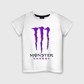 Детская футболка хлопок с принтом MONSTER ENERGY в Кировске, 100% хлопок | круглый вырез горловины, полуприлегающий силуэт, длина до линии бедер | black monster | bmx | claw | cybersport | energy | monster | monster energy | moto | motocross | race | sport | киберспорт | когти | монстер энерджи | монстр | мото | мотокросс | ралли | скейтбординг | спорт | т | энергия