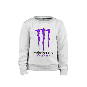 Детский свитшот хлопок с принтом MONSTER ENERGY в Кировске, 100% хлопок | круглый вырез горловины, эластичные манжеты, пояс и воротник | black monster | bmx | claw | cybersport | energy | monster | monster energy | moto | motocross | race | sport | киберспорт | когти | монстер энерджи | монстр | мото | мотокросс | ралли | скейтбординг | спорт | т | энергия