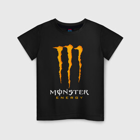 Детская футболка хлопок с принтом MONSTER ENERGY в Кировске, 100% хлопок | круглый вырез горловины, полуприлегающий силуэт, длина до линии бедер | black monster | bmx | claw | cybersport | energy | monster | monster energy | moto | motocross | race | sport | киберспорт | когти | монстер энерджи | монстр | мото | мотокросс | ралли | скейтбординг | спорт | т | энергия