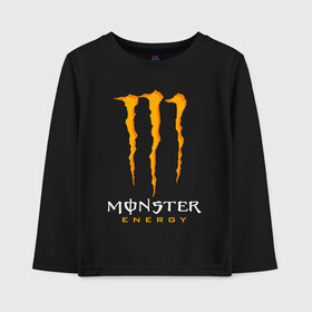 Детский лонгслив хлопок с принтом MONSTER ENERGY в Кировске, 100% хлопок | круглый вырез горловины, полуприлегающий силуэт, длина до линии бедер | black monster | bmx | claw | cybersport | energy | monster | monster energy | moto | motocross | race | sport | киберспорт | когти | монстер энерджи | монстр | мото | мотокросс | ралли | скейтбординг | спорт | т | энергия