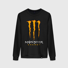 Женский свитшот хлопок с принтом MONSTER ENERGY в Кировске, 100% хлопок | прямой крой, круглый вырез, на манжетах и по низу широкая трикотажная резинка  | black monster | bmx | claw | cybersport | energy | monster | monster energy | moto | motocross | race | sport | киберспорт | когти | монстер энерджи | монстр | мото | мотокросс | ралли | скейтбординг | спорт | т | энергия