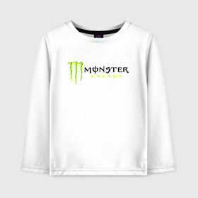 Детский лонгслив хлопок с принтом MONSTER ENERGY в Кировске, 100% хлопок | круглый вырез горловины, полуприлегающий силуэт, длина до линии бедер | black monster | bmx | claw | cybersport | energy | monster | monster energy | moto | motocross | race | sport | киберспорт | когти | монстер энерджи | монстр | мото | мотокросс | ралли | скейтбординг | спорт | т | энергия