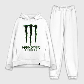 Женский костюм хлопок Oversize с принтом MONSTER ENERGY в Кировске,  |  | black monster | bmx | claw | cybersport | energy | monster | monster energy | moto | motocross | race | sport | киберспорт | когти | монстер энерджи | монстр | мото | мотокросс | ралли | скейтбординг | спорт | т | энергия