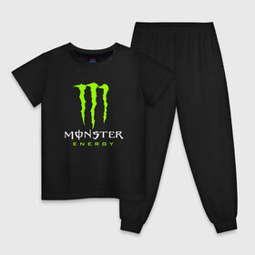 Детская пижама хлопок с принтом MONSTER ENERGY в Кировске, 100% хлопок |  брюки и футболка прямого кроя, без карманов, на брюках мягкая резинка на поясе и по низу штанин
 | black monster | bmx | claw | cybersport | energy | monster | monster energy | moto | motocross | race | sport | киберспорт | когти | монстер энерджи | монстр | мото | мотокросс | ралли | скейтбординг | спорт | т | энергия