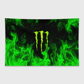 Флаг-баннер с принтом MONSTER ENERGY в Кировске, 100% полиэстер | размер 67 х 109 см, плотность ткани — 95 г/м2; по краям флага есть четыре люверса для крепления | black monster | bmx | claw | cybersport | energy | monster | monster energy | moto | motocross | race | sport | киберспорт | когти | монстер энерджи | монстр | мото | мотокросс | ралли | скейтбординг | спорт | т | энергия