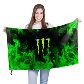 Флаг 3D с принтом MONSTER ENERGY в Кировске, 100% полиэстер | плотность ткани — 95 г/м2, размер — 67 х 109 см. Принт наносится с одной стороны | black monster | bmx | claw | cybersport | energy | monster | monster energy | moto | motocross | race | sport | киберспорт | когти | монстер энерджи | монстр | мото | мотокросс | ралли | скейтбординг | спорт | т | энергия