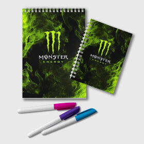 Блокнот с принтом MONSTER ENERGY в Кировске, 100% бумага | 48 листов, плотность листов — 60 г/м2, плотность картонной обложки — 250 г/м2. Листы скреплены удобной пружинной спиралью. Цвет линий — светло-серый
 | black monster | bmx | claw | cybersport | energy | monster | monster energy | moto | motocross | race | sport | киберспорт | когти | монстер энерджи | монстр | мото | мотокросс | ралли | скейтбординг | спорт | т | энергия