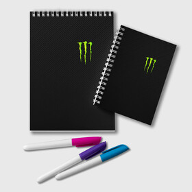 Блокнот с принтом MONSTER ENERGY в Кировске, 100% бумага | 48 листов, плотность листов — 60 г/м2, плотность картонной обложки — 250 г/м2. Листы скреплены удобной пружинной спиралью. Цвет линий — светло-серый
 | black monster | bmx | claw | cybersport | energy | monster | monster energy | moto | motocross | race | sport | киберспорт | когти | монстер энерджи | монстр | мото | мотокросс | ралли | скейтбординг | спорт | т | энергия