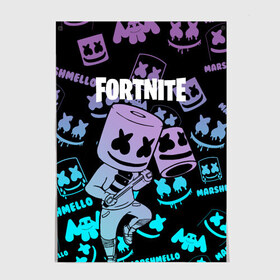 Постер с принтом FORTNITE MARSHMELLO. в Кировске, 100% бумага
 | бумага, плотность 150 мг. Матовая, но за счет высокого коэффициента гладкости имеет небольшой блеск и дает на свету блики, но в отличии от глянцевой бумаги не покрыта лаком | archetype | fortnite | fortnite x | game | ikonik | marshmello | raven | архетип | ворон | игра | иконик | маршмелло | фортнайт