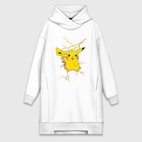 Платье-худи хлопок с принтом Пикачу молния в Кировске,  |  | anime | pikachu | pokemon | pokemon logo | аниме | анимэ | пика | пикачу | покемон | покемон постер | эш и пикачу | эш кетчум | япония | японский