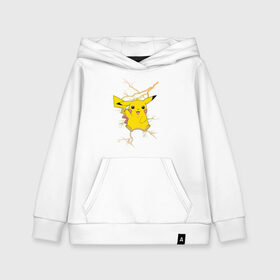 Детская толстовка хлопок с принтом Pikachu в Кировске, 100% хлопок | Круглый горловой вырез, эластичные манжеты, пояс, капюшен | anime | pikachu | pokemon | pokemon logo | аниме | анимэ | пика | пикачу | покемон | покемон постер | эш и пикачу | эш кетчум | япония | японский