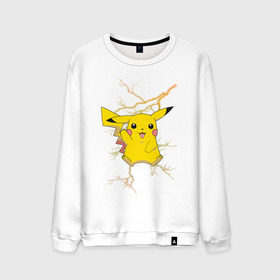 Мужской свитшот хлопок с принтом Pikachu в Кировске, 100% хлопок |  | anime | pikachu | pokemon | pokemon logo | аниме | анимэ | пика | пикачу | покемон | покемон постер | эш и пикачу | эш кетчум | япония | японский