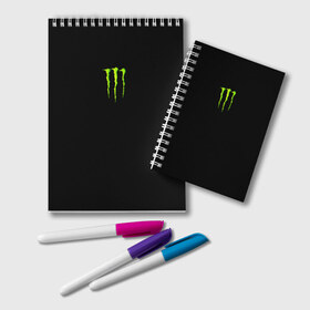 Блокнот с принтом MONSTER ENERGY в Кировске, 100% бумага | 48 листов, плотность листов — 60 г/м2, плотность картонной обложки — 250 г/м2. Листы скреплены удобной пружинной спиралью. Цвет линий — светло-серый
 | black monster | bmx | claw | cybersport | energy | monster | monster energy | moto | motocross | race | sport | киберспорт | когти | монстер энерджи | монстр | мото | мотокросс | ралли | скейтбординг | спорт | т | энергия