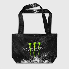 Пляжная сумка 3D с принтом MONSTER ENERGY в Кировске, 100% полиэстер | застегивается на металлическую кнопку; внутренний карман застегивается на молнию. Стенки укреплены специальным мягким материалом, чтобы защитить содержимое от несильных ударов
 | black monster | bmx | claw | cybersport | energy | monster | monster energy | moto | motocross | race | sport | киберспорт | когти | монстер энерджи | монстр | мото | мотокросс | ралли | скейтбординг | спорт | т | энергия