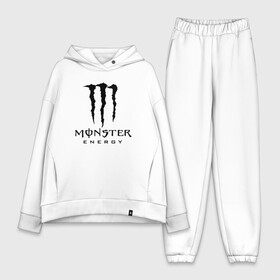 Женский костюм хлопок Oversize с принтом MONSTER ENERGY в Кировске,  |  | black monster | bmx | claw | cybersport | energy | monster | monster energy | moto | motocross | race | sport | киберспорт | когти | монстер энерджи | монстр | мото | мотокросс | ралли | скейтбординг | спорт | т | энергия