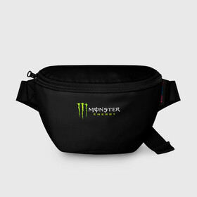 Поясная сумка 3D с принтом MONSTER ENERGY в Кировске, 100% полиэстер | плотная ткань, ремень с регулируемой длиной, внутри несколько карманов для мелочей, основное отделение и карман с обратной стороны сумки застегиваются на молнию | black monster | bmx | claw | cybersport | energy | monster | monster energy | moto | motocross | race | sport | киберспорт | когти | монстер энерджи | монстр | мото | мотокросс | ралли | скейтбординг | спорт | т | энергия