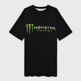 Платье-футболка 3D с принтом MONSTER ENERGY в Кировске,  |  | black monster | bmx | claw | cybersport | energy | monster | monster energy | moto | motocross | race | sport | киберспорт | когти | монстер энерджи | монстр | мото | мотокросс | ралли | скейтбординг | спорт | т | энергия