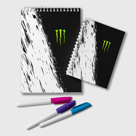 Блокнот с принтом MONSTER ENERGY в Кировске, 100% бумага | 48 листов, плотность листов — 60 г/м2, плотность картонной обложки — 250 г/м2. Листы скреплены удобной пружинной спиралью. Цвет линий — светло-серый
 | black monster | bmx | claw | cybersport | energy | monster | monster energy | moto | motocross | race | sport | киберспорт | когти | монстер энерджи | монстр | мото | мотокросс | ралли | скейтбординг | спорт | т | энергия