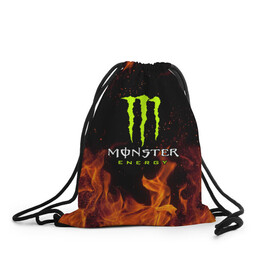 Рюкзак-мешок 3D с принтом MONSTER ENERGY  в Кировске, 100% полиэстер | плотность ткани — 200 г/м2, размер — 35 х 45 см; лямки — толстые шнурки, застежка на шнуровке, без карманов и подкладки | black monster | bmx | claw | cybersport | energy | monster | monster energy | moto | motocross | race | sport | киберспорт | когти | монстер энерджи | монстр | мото | мотокросс | ралли | скейтбординг | спорт | т | энергия